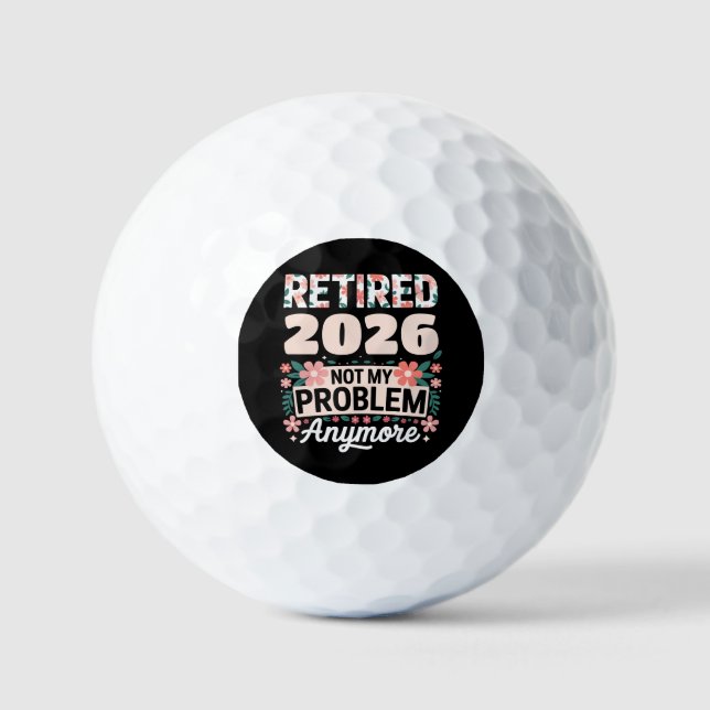 Balles De Golf Retraité 2026 Plus Mon Problème Rose Femmes (Recto)