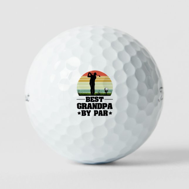 Balles De Golf Retro Best Grandpa By Par Golf | Jour des grands-p (Recto)