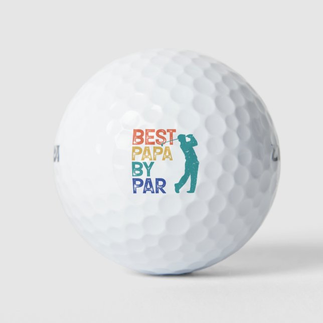 Balles De Golf Retro Golfer - Best Papa By Par (Devant)