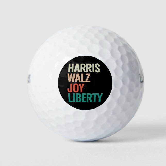 Balles De Golf Retro Harris Waltz 2024 Harris Walz Joy Liberty (Devant)