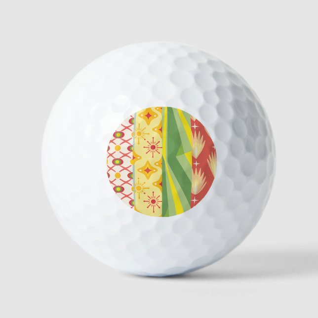Balles De Golf Retro Sunshine Patterns – Bold Colorful  (Recto)