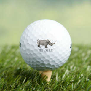 Balles De Golf Rhinoceros Illustration Rhino message personnalisé