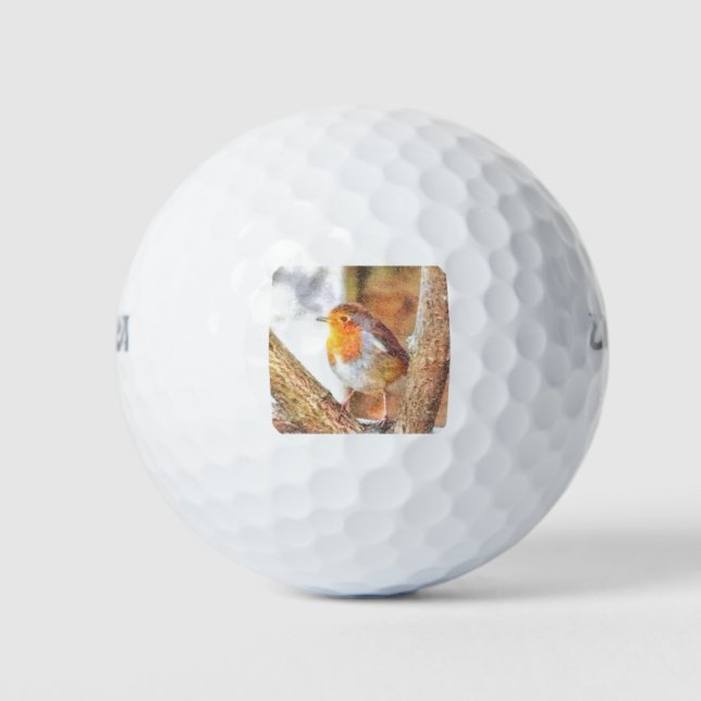 Balles De Golf Robin Artistique Redsein Perché (Devant)