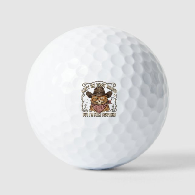 Balles De Golf Rodéo de Chat Cowboy Confus (Recto)