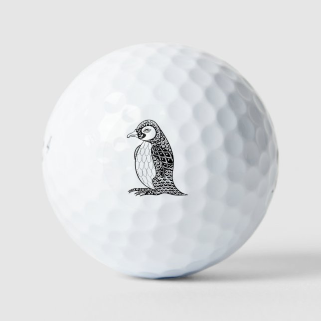 Balles De Golf Roi artistique Penguin Zendoodle (Devant)