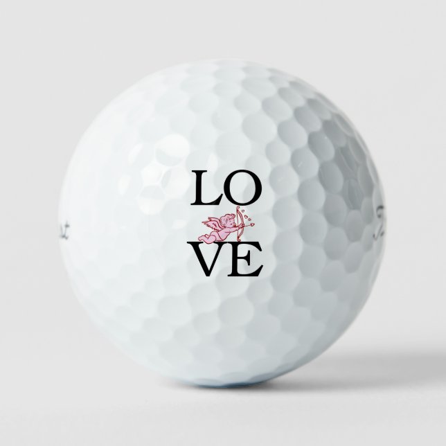Balles De Golf Romantique Caprice 'AMOUR' Arc et Flèche de Cupido (Recto)