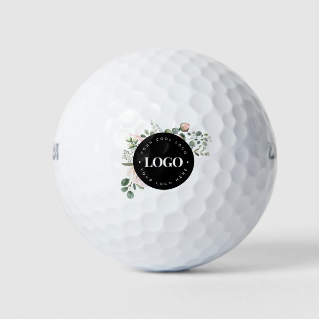 Balles De Golf Rond Cercle Custom Company Logo Floral Green (Devant)