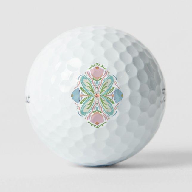 Balles De Golf Rose Bleu Abstrait (Recto)