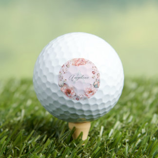 Balles De Golf Rose d'aquarelle Wreath personnalisée | Rose