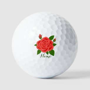 Balles De Golf Rose rouge avec les boutons et la valeur textuelle