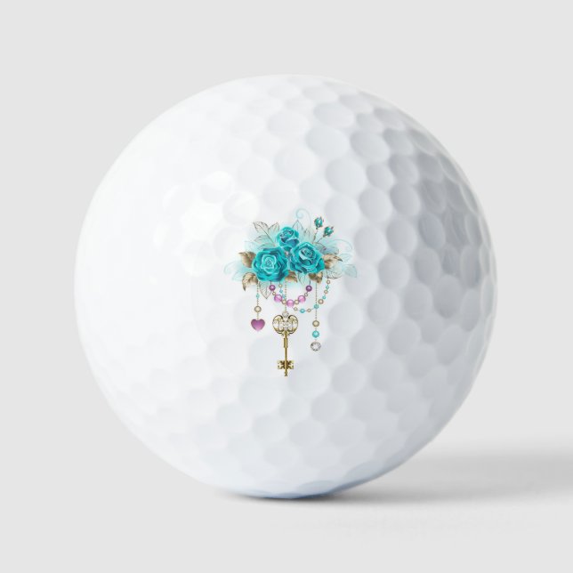 Balles De Golf Roses turquoise avec touches (Recto)