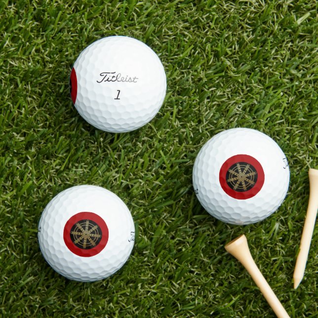 Balles De Golf Roue dorée du Dharma du bouddhisme  (Herbe in situ)
