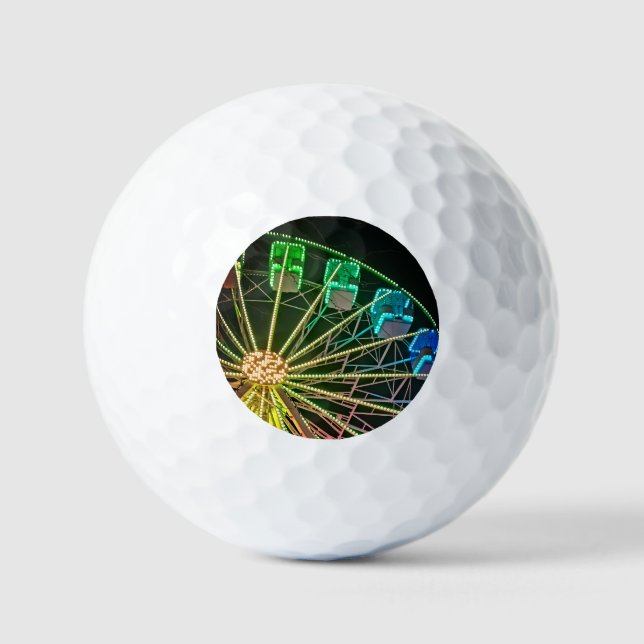 Balles De Golf Roue Ferris verte et bleue (Recto)