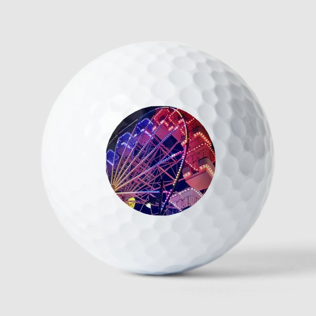 Balles De Golf Roue rouge et bleue Ferris (Recto)