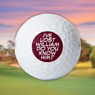 Balles De Golf Rouge Bourgogne Personnalisé Drôle de Bande Dessin