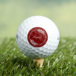 Balles De Golf Rouge Elegant Damask Golf Balls