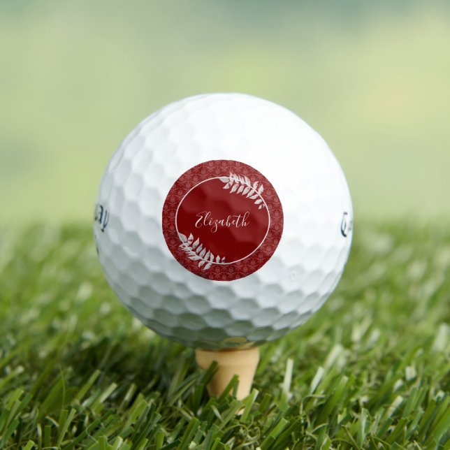 Balles De Golf Rouge Elegant Damask Golf Balls (T-shirt Insitu)
