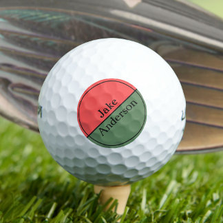 Balles De Golf Rouge et vert 45 degrés minimaliste