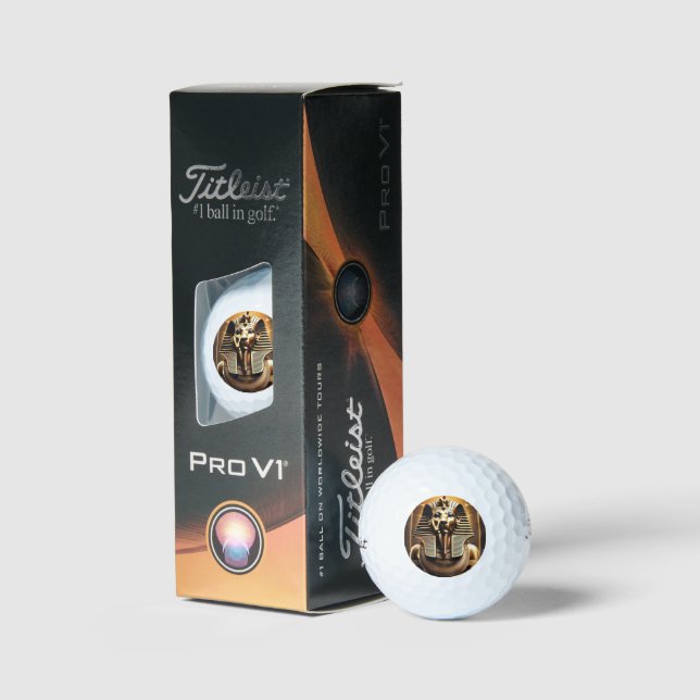 Balles De Golf **"Royal Roar : le lion du Pharaon d'or"** (Conditionnement)