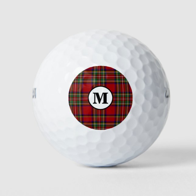 Balles De Golf Royal Stewart Tartan Plaid Scottish Clan Monogram (Devant)