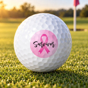 Balles De Golf Ruban Rose Cancer du Sein Survivant