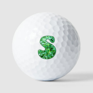 Balles De Golf S green glitter initial letter