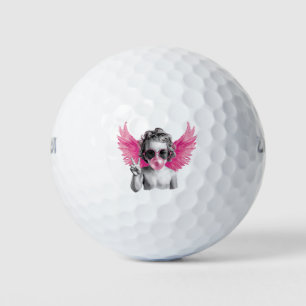 Balles De Golf Saint-Valentin soufflant une bulle Cupidon Saint-V