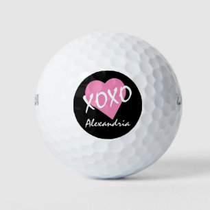 Balles De Golf Saint-Valentin XOXO Cœur Rose