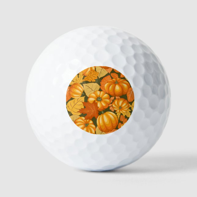 Balles De Golf Saison d'automne Halloween Citrouille Motif (Recto)