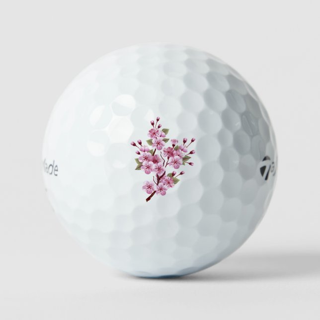 Balles De Golf Sakura rose sur la peinture Arrière - plan (Recto)