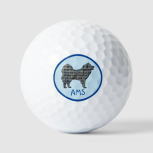 Balles De Golf Samoyé mignon Chien Silhouette Monogramme Grille B
