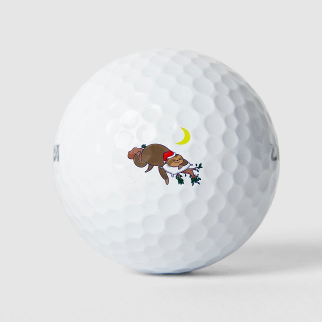 Balles De Golf santa claus sloth noël (Devant)