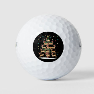 Balles De Golf Sapin de Noël Cerf Drôle de Vacances Mignon Renne