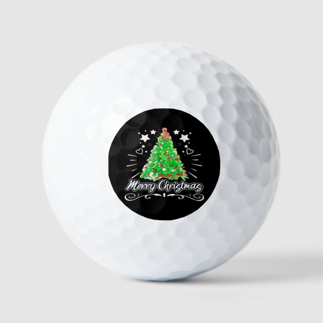 Balles De Golf Sapin de Noël Joyeux Noël Essentiel (Recto)