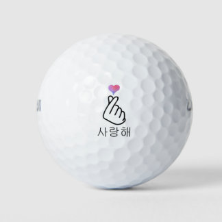 Balles De Golf Saranghae Coeur de doigt coréen K-Pop K-Drama Love