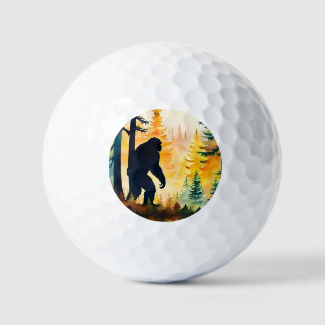 Balles De Golf Sasquatch Autumn Landscape Sunset (Recto)