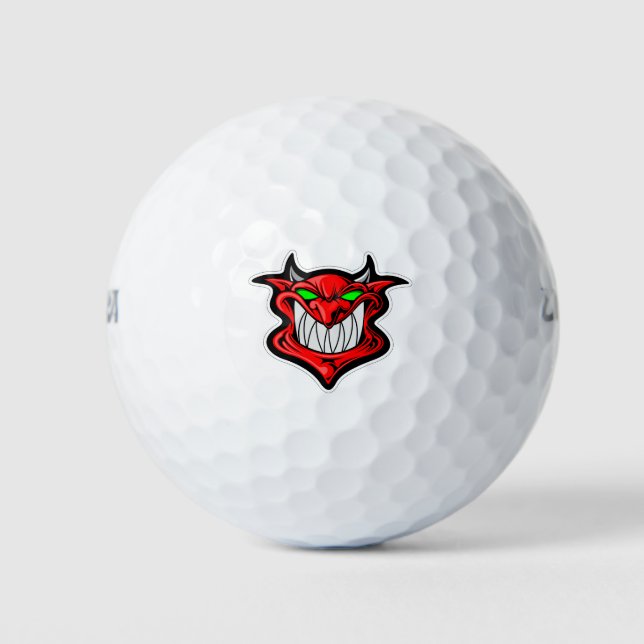 Balles De Golf satan tête visage démon de dessin (Devant)