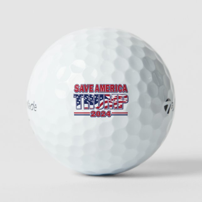 Balles De Golf Sauvez l'Amérique Trump 2024 (Recto)