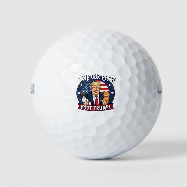 Balles De Golf Sauvez nos animaux de compagnie Votez Trump Pets F (Devant)