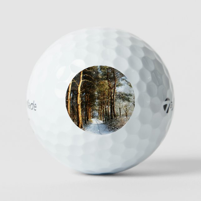 Balles De Golf Scène de neige de la forêt tmtp5 gbcnm (Recto)