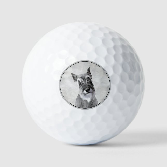 Balles De Golf Schnauzer (Giant) Peinture - Chien Art (Recto)