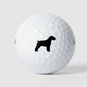 Balles De Golf Schnauzer Silhouette (Oreilles naturelles)
