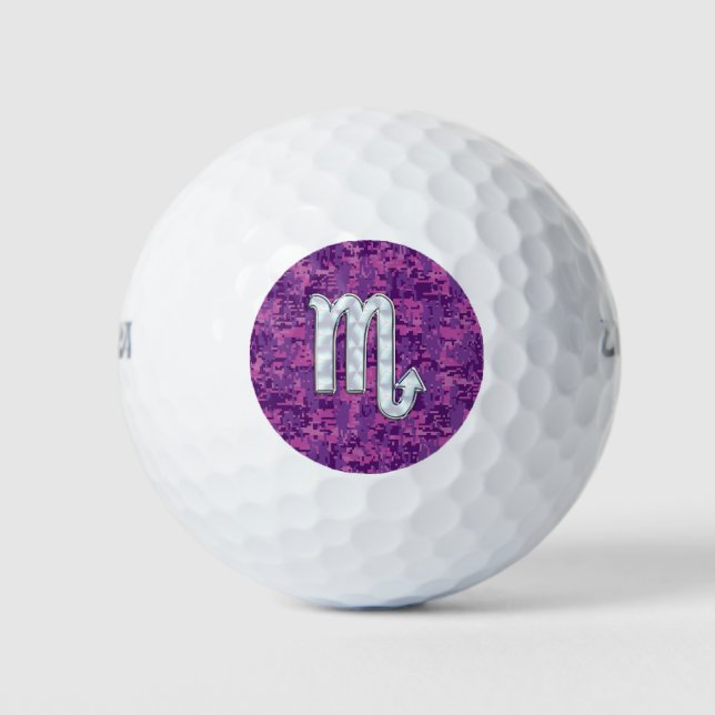 Balles De Golf Scorpio Horoscope Sign on Pink Digital Camo (Devant)
