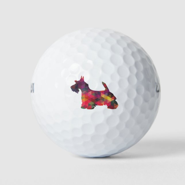 Balles De Golf Scottie Chien race Geo Silhouette Multi (Devant)