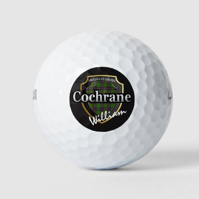 Balles De Golf Scottish Clan Cochrane Personnalisez Votre Nom (Devant)