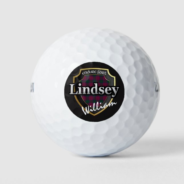 Balles De Golf Scottish Clan Lindsey Personnalisez Votre Nom (Devant)
