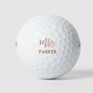 Balles De Golf Script de Brève Or Rose Faux moderne   Mme