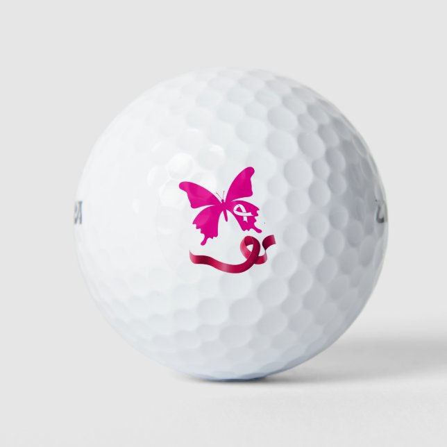 Balles De Golf Sensibilisation au cancer du sein avec le ruban ro
