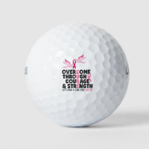 Balles De Golf Sensibilisation au cancer du sein Brave et fort