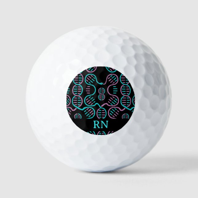Balles De Golf Serpent Chasing Tail Motif Infirmière Monogramme (Recto)